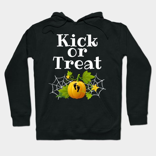 Kick or treat Halloween Pregnancy Hoodie by JustBeSatisfied